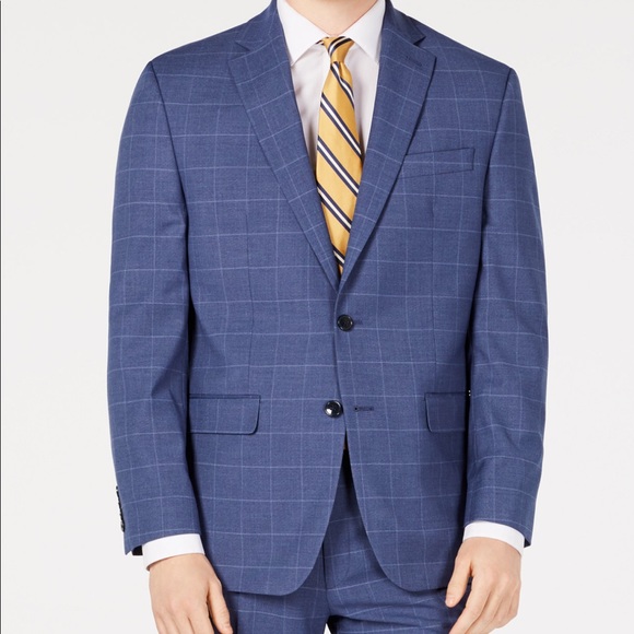 Classic-Fit Stretch Windowpane Sharkskin Suit NWT - Picture 5 of 8